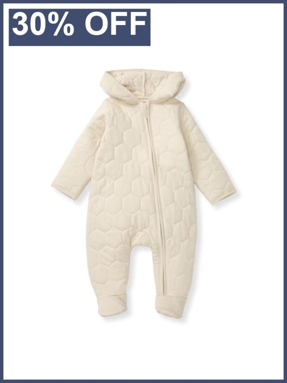 Organic Cotton Baby Romper One-Piece Outfit, Long Sleeve Footie